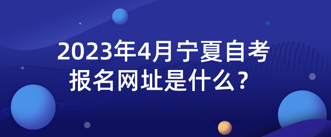 2023年4月宁夏自考报名网址是什么？